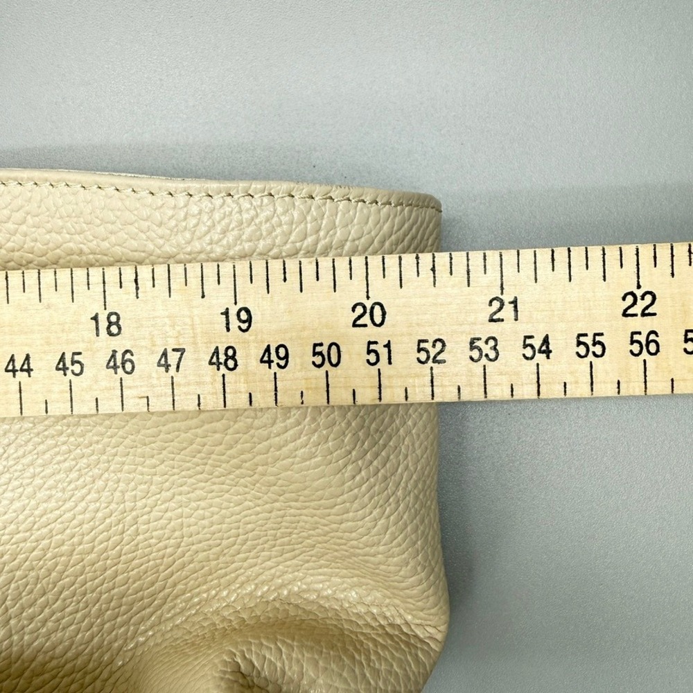 Isadora Italian Made Oversized Cream Pebbled Leather Tote Bag Summer Statement - Picture 12 of 16